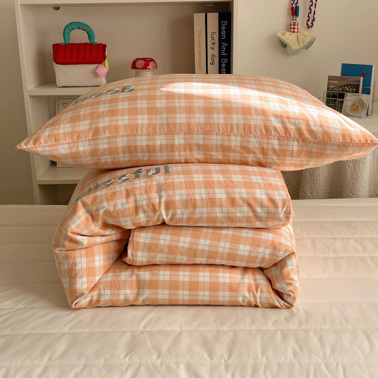 91家纺网 家纺一手货源 找家纺 （总）丽涵家纺 2026新款全棉纯棉色织水洗棉绣花单被套被套单件