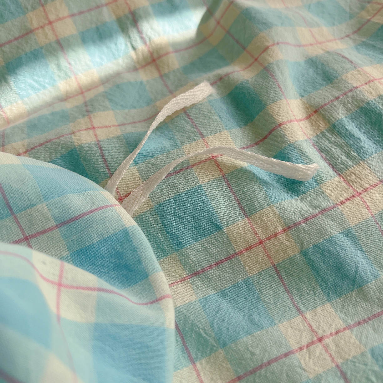 91家纺网 家纺一手货源 找家纺 丽涵家纺 2026新款全棉纯棉色织水洗棉绣花单被套被套单件 尚格-蓝