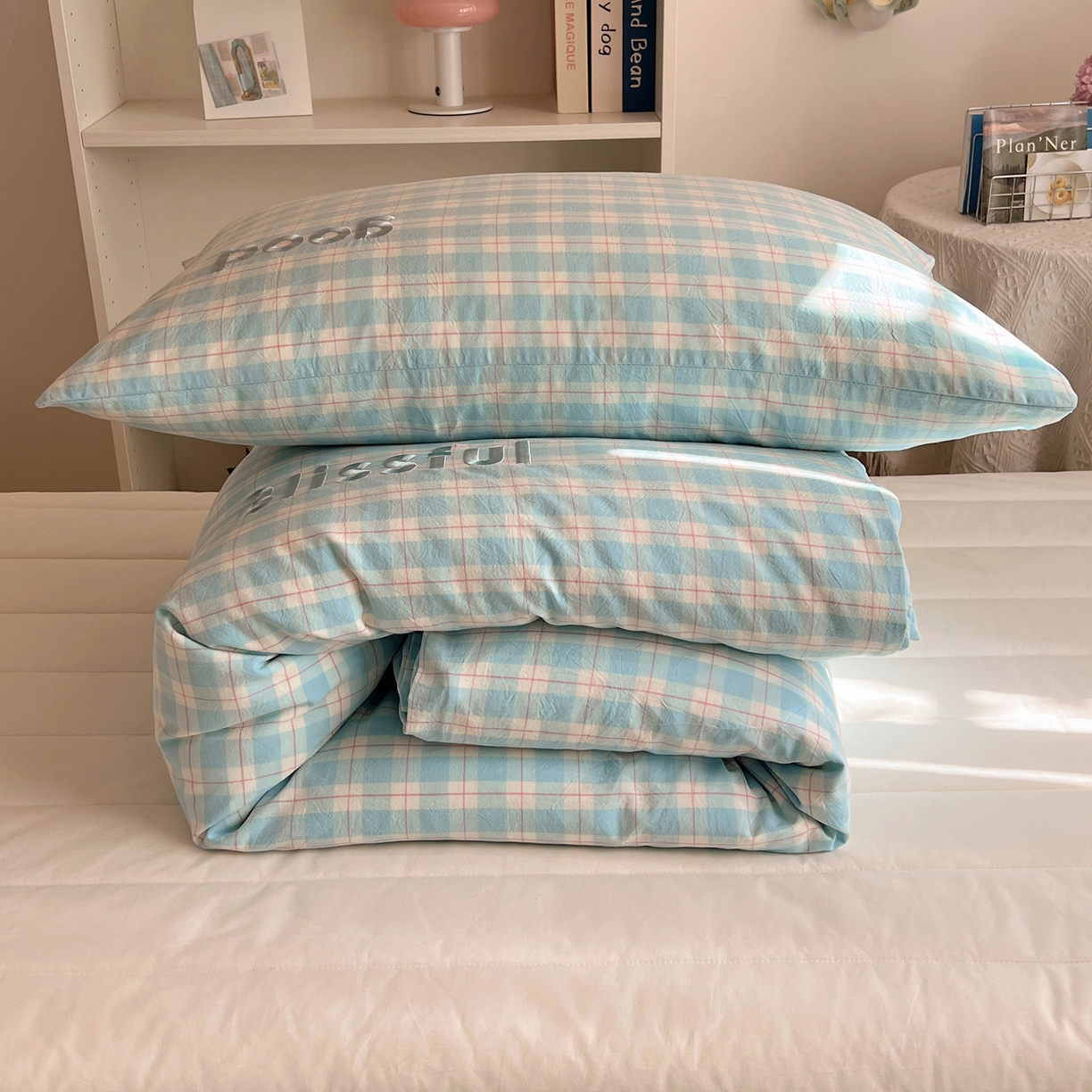 91家纺网 家纺一手货源 找家纺 （总）丽涵家纺 2026新款全棉纯棉色织水洗棉绣花单被套被套单件