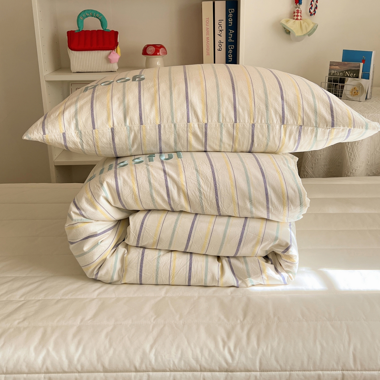 91家纺网 家纺一手货源 找家纺 （总）丽涵家纺 2026新款全棉纯棉色织水洗棉绣花单被套被套单件