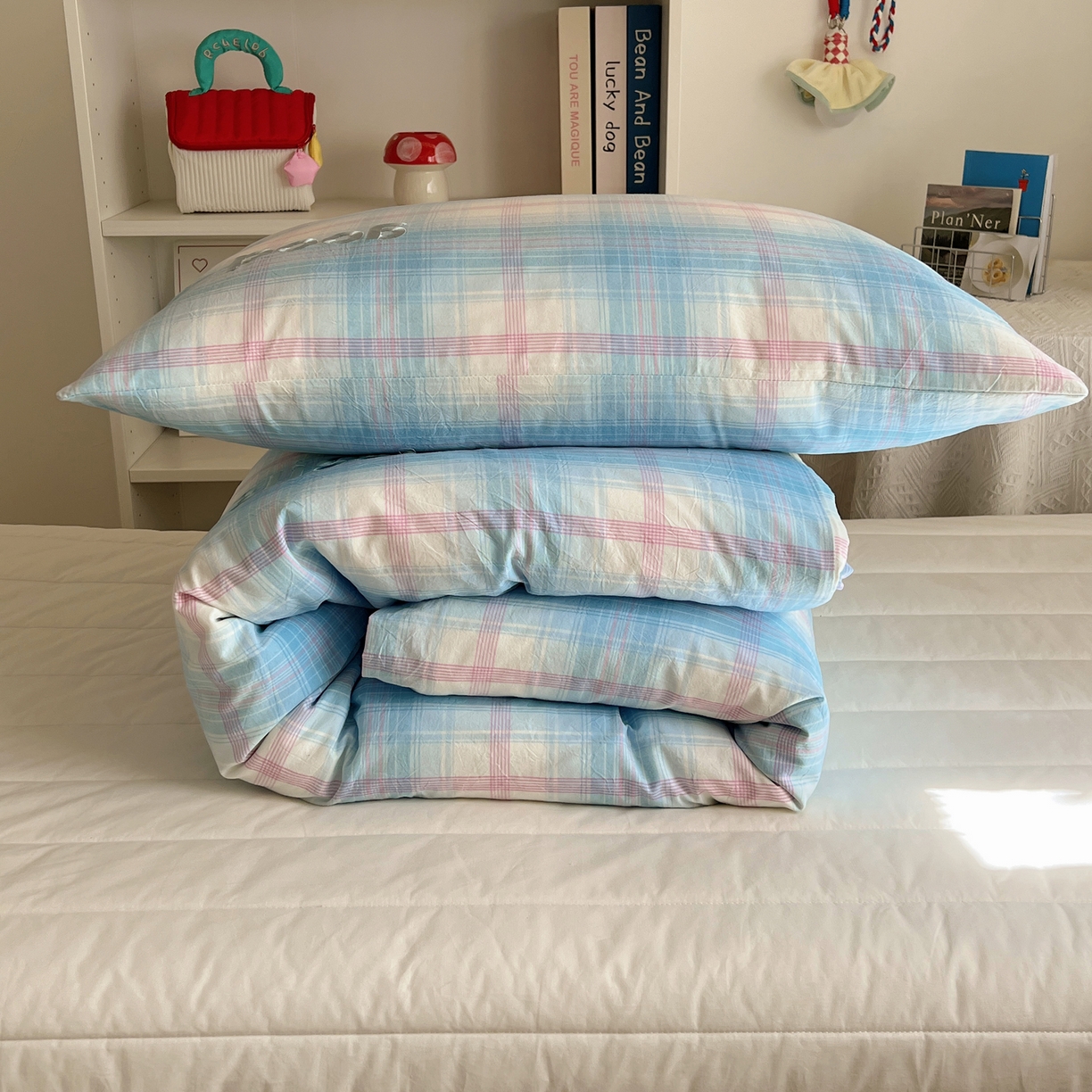 91家纺网 家纺一手货源 找家纺 （总）丽涵家纺 2026新款全棉纯棉色织水洗棉绣花单被套被套单件