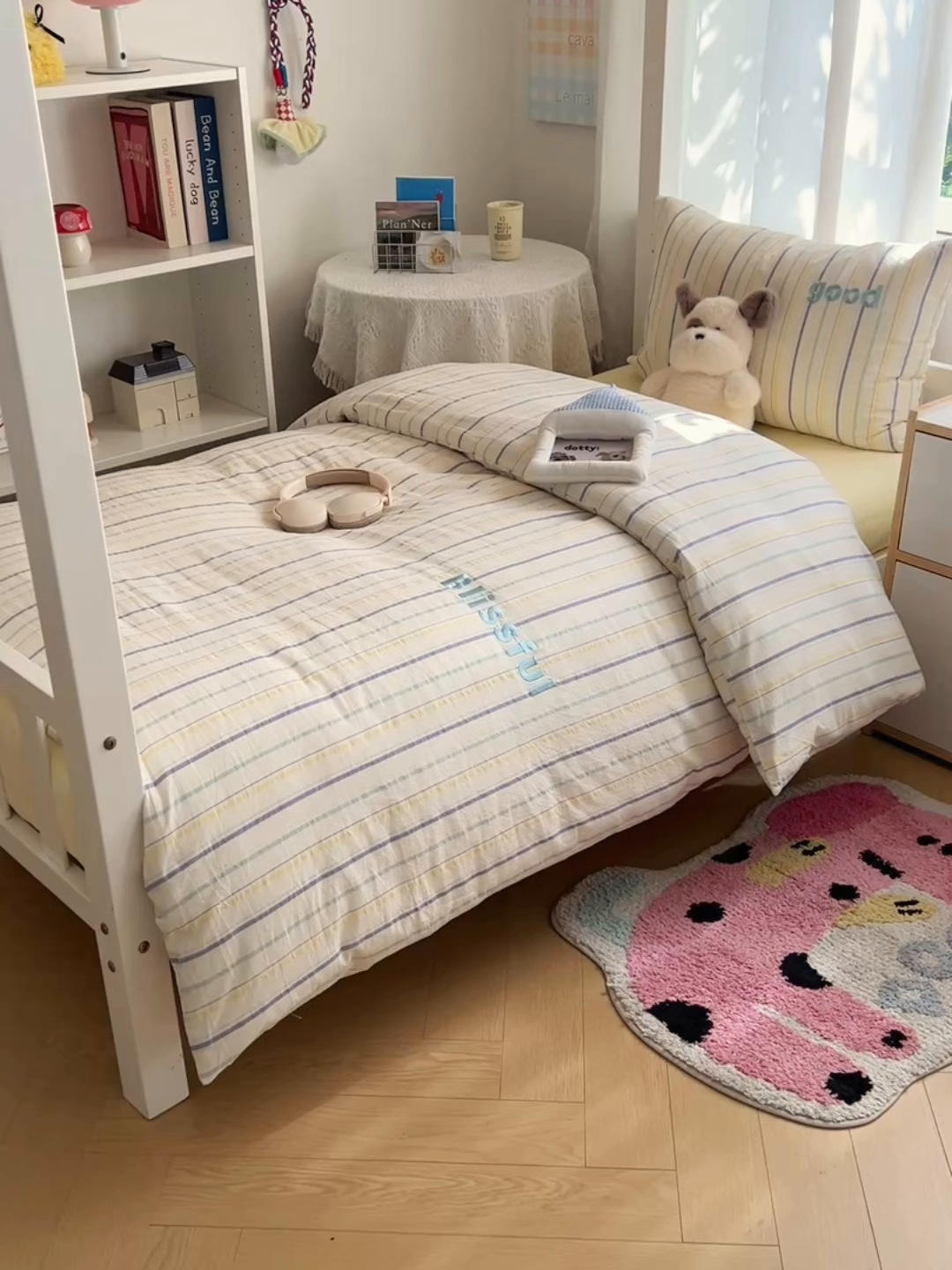 91家纺网 家纺一手货源 找家纺 丽涵家纺 2026新款全棉纯棉色织水洗棉绣花单被套被套单件 韵律-紫