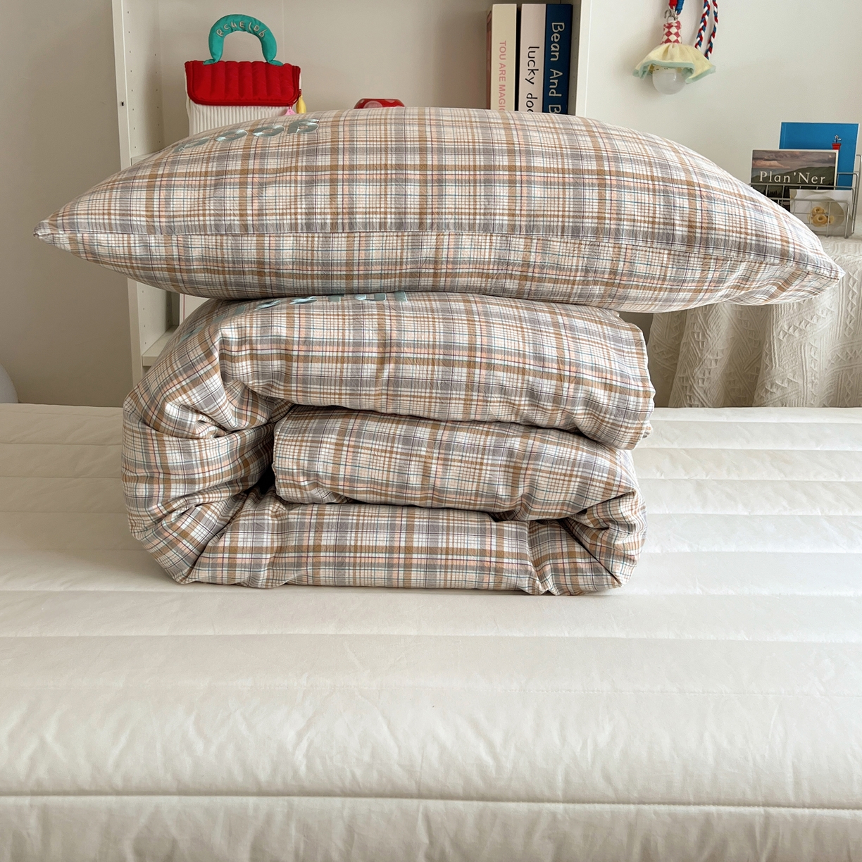 91家纺网 家纺一手货源 找家纺 （总）丽涵家纺 2026新款全棉纯棉色织水洗棉绣花单被套被套单件