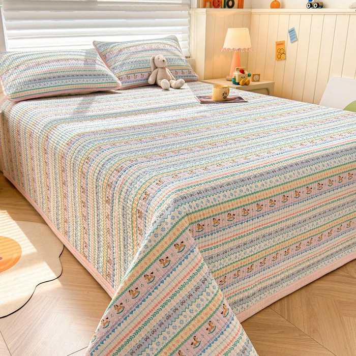 91家纺网 家纺一手货源 找家纺 （总）梵朴 2026新款A类泡芙双层纱云感邹邹纱床盖三件套