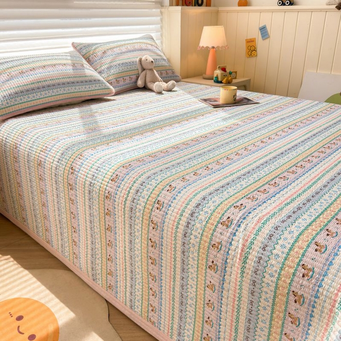 91家纺网 家纺一手货源 找家纺 （总）梵朴 2026新款A类泡芙双层纱云感邹邹纱床盖三件套