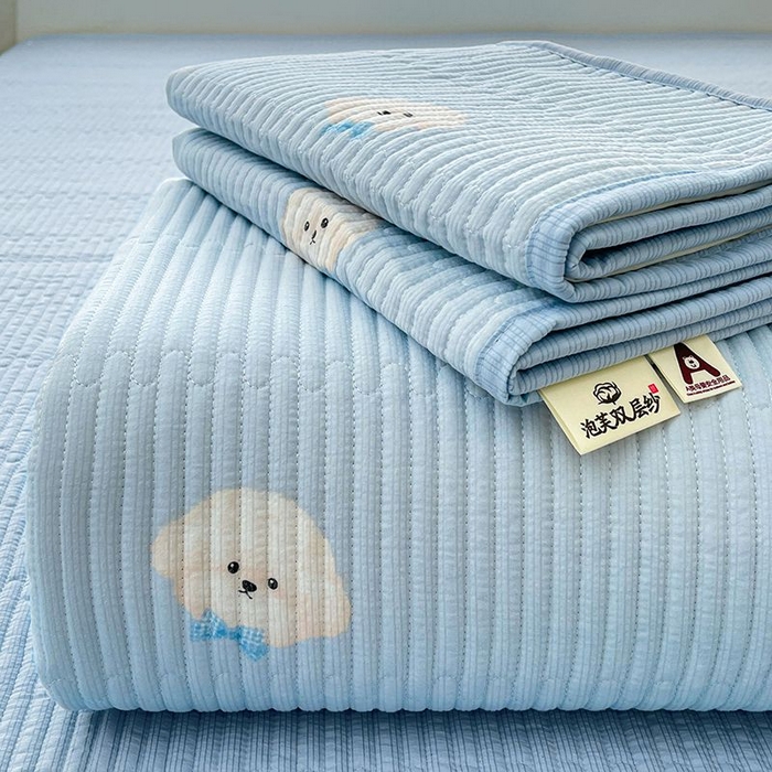 91家纺网 家纺一手货源 找家纺 （总）梵朴 2026新款A类泡芙双层纱云感邹邹纱床盖三件套