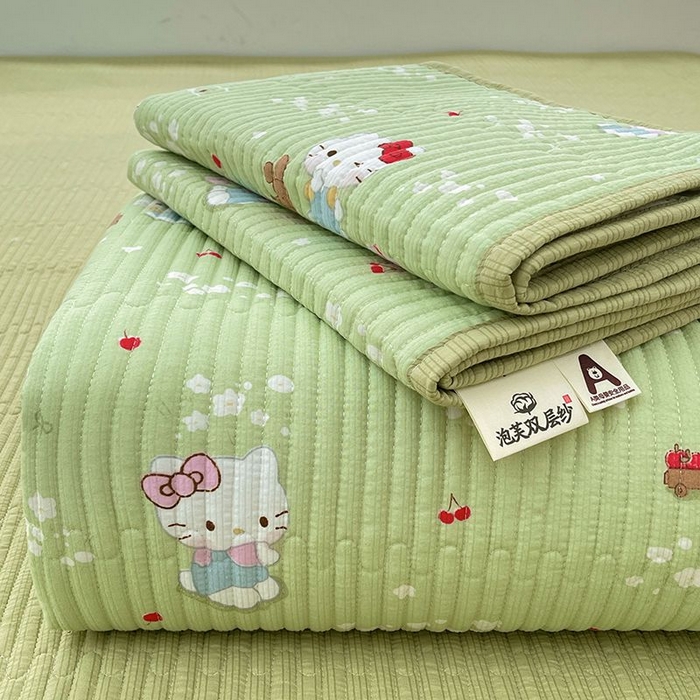 91家纺网 家纺一手货源 找家纺 （总）梵朴 2026新款A类泡芙双层纱云感邹邹纱床盖三件套