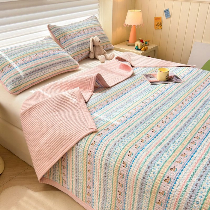 91家纺网 家纺一手货源 找家纺 （总）梵朴 2026新款A类泡芙双层纱云感邹邹纱床盖三件套