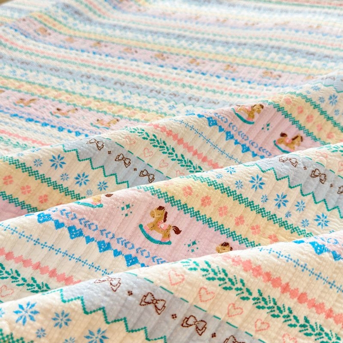 91家纺网 家纺一手货源 找家纺 （总）梵朴 2026新款A类泡芙双层纱云感邹邹纱床盖三件套