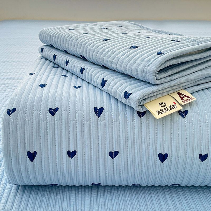 91家纺网 家纺一手货源 找家纺 （总）梵朴 2026新款A类泡芙双层纱云感邹邹纱床盖三件套