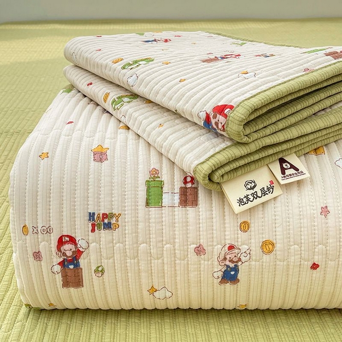 91家纺网 家纺一手货源 找家纺 （总）梵朴 2026新款A类泡芙双层纱云感邹邹纱床盖三件套