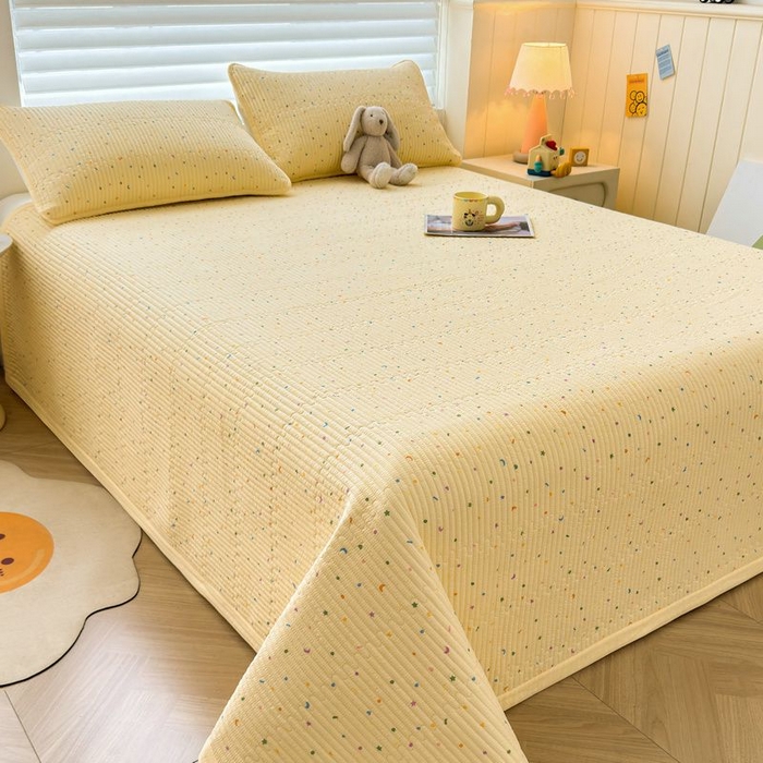 91家纺网 家纺一手货源 找家纺 梵朴 2026新款A类泡芙双层纱云感邹邹纱床盖三件套 璀璨星空