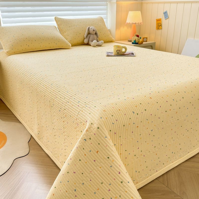 91家纺网 家纺一手货源 找家纺 梵朴 2026新款A类泡芙双层纱云感邹邹纱床盖三件套 璀璨星空