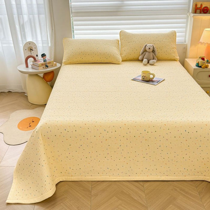 91家纺网 家纺一手货源 找家纺 梵朴 2026新款A类泡芙双层纱云感邹邹纱床盖三件套 璀璨星空