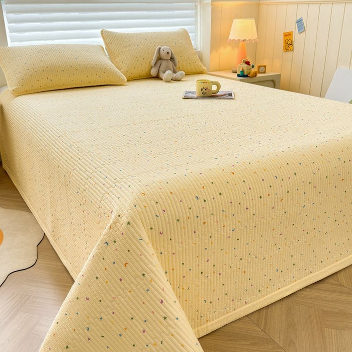 91家纺网 家纺一手货源 找家纺 梵朴 2026新款A类泡芙双层纱云感邹邹纱床盖三件套 璀璨星空