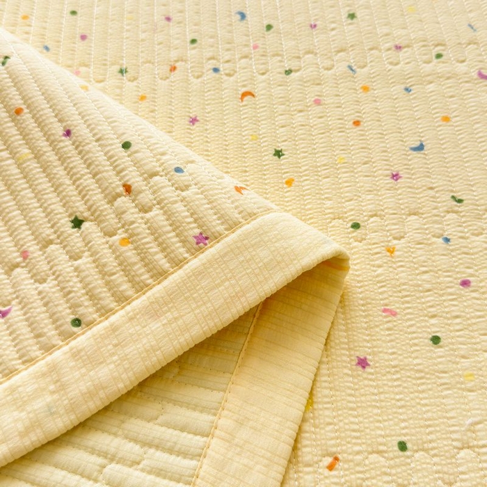 91家纺网 家纺一手货源 找家纺 梵朴 2026新款A类泡芙双层纱云感邹邹纱床盖三件套 璀璨星空