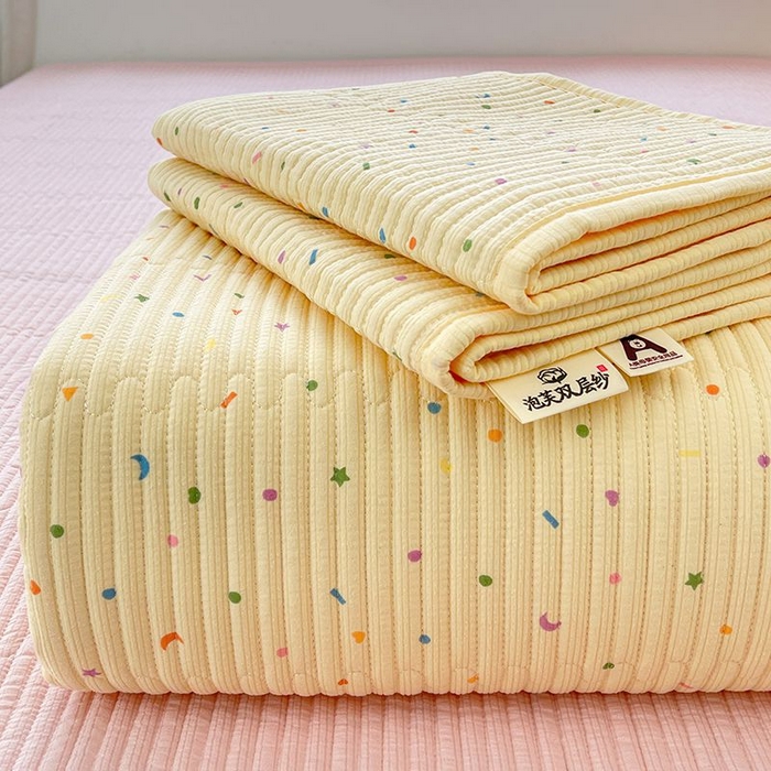 梵朴 2026新款A类泡芙双层纱云感邹邹纱床盖三件套 璀璨星空