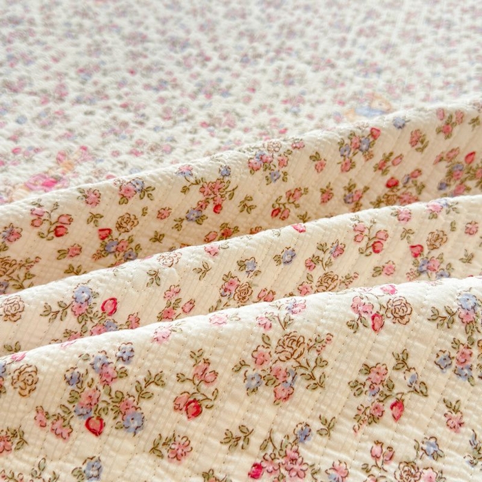 91家纺网 家纺一手货源 找家纺 梵朴 2026新款A类泡芙双层纱云感邹邹纱床盖三件套 紫花免