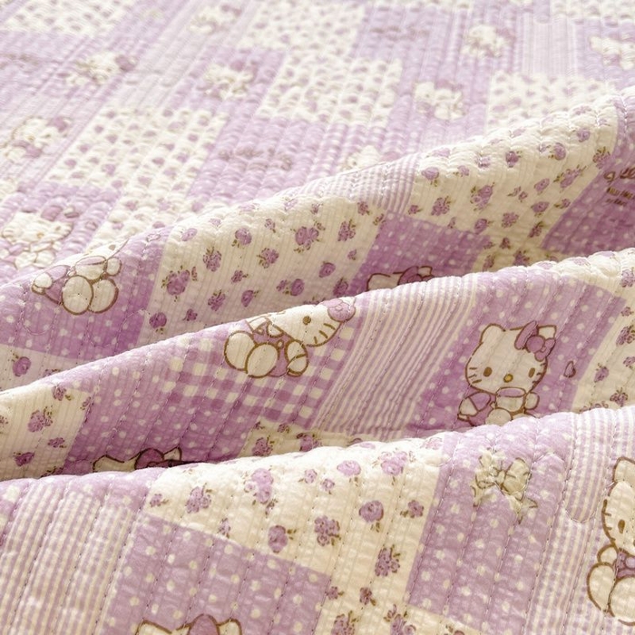 91家纺网 家纺一手货源 找家纺 梵朴 2026新款A类泡芙双层纱云感邹邹纱床盖三件套 泡芙KT-紫