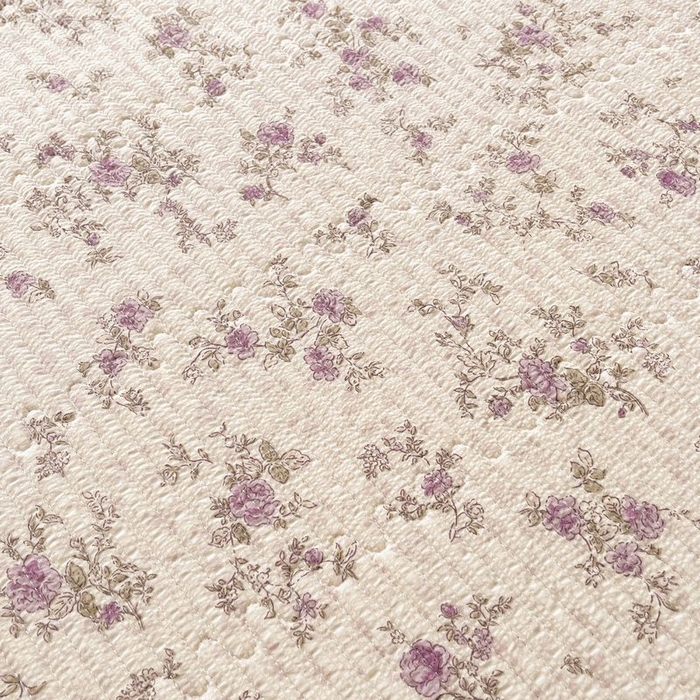 91家纺网 家纺一手货源 找家纺 梵朴 2026新款A类泡芙双层纱云感邹邹纱床盖三件套 花季紫