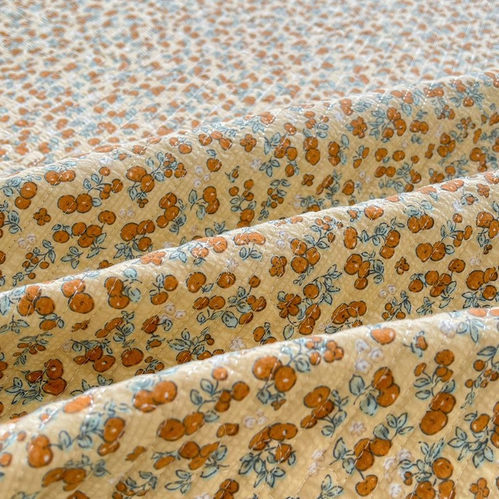 91家纺网 家纺一手货源 找家纺 梵朴 2026新款A类泡芙双层纱云感邹邹纱床盖三件套 暖墙枝