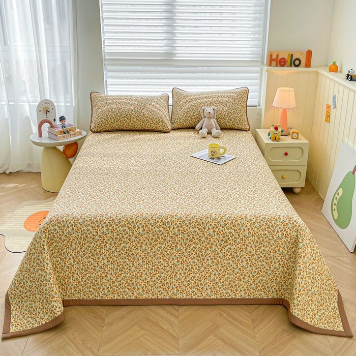 91家纺网 家纺一手货源 找家纺 梵朴 2026新款A类泡芙双层纱云感邹邹纱床盖三件套 暖墙枝