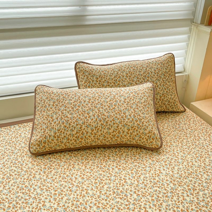 91家纺网 家纺一手货源 找家纺 梵朴 2026新款A类泡芙双层纱云感邹邹纱床盖三件套 暖墙枝