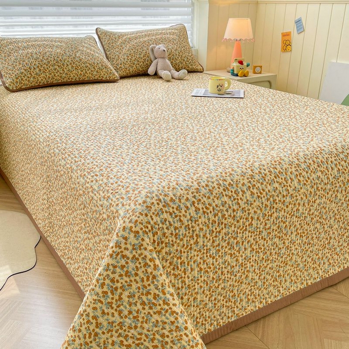 91家纺网 家纺一手货源 找家纺 梵朴 2026新款A类泡芙双层纱云感邹邹纱床盖三件套 暖墙枝