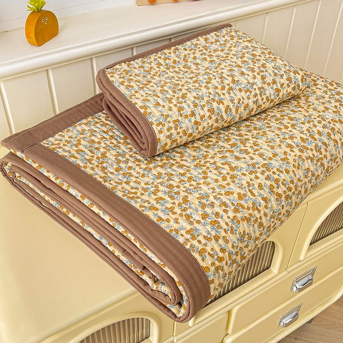 91家纺网 家纺一手货源 找家纺 梵朴 2026新款A类泡芙双层纱云感邹邹纱床盖三件套 暖墙枝