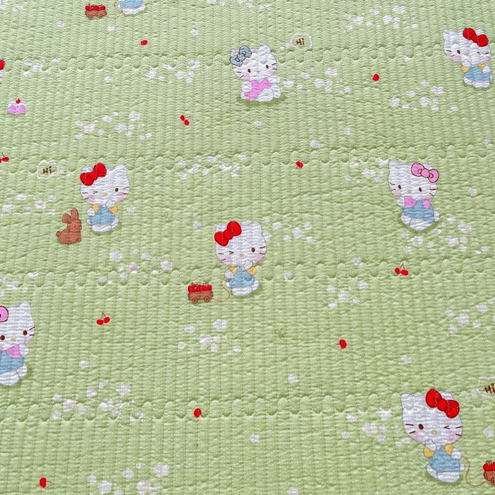 91家纺网 家纺一手货源 找家纺 梵朴 2026新款A类泡芙双层纱云感邹邹纱床盖三件套 泡芙KT-绿