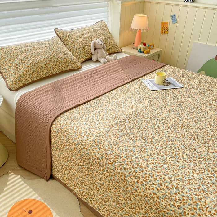 91家纺网 家纺一手货源 找家纺 梵朴 2026新款A类泡芙双层纱云感邹邹纱床盖三件套 暖墙枝