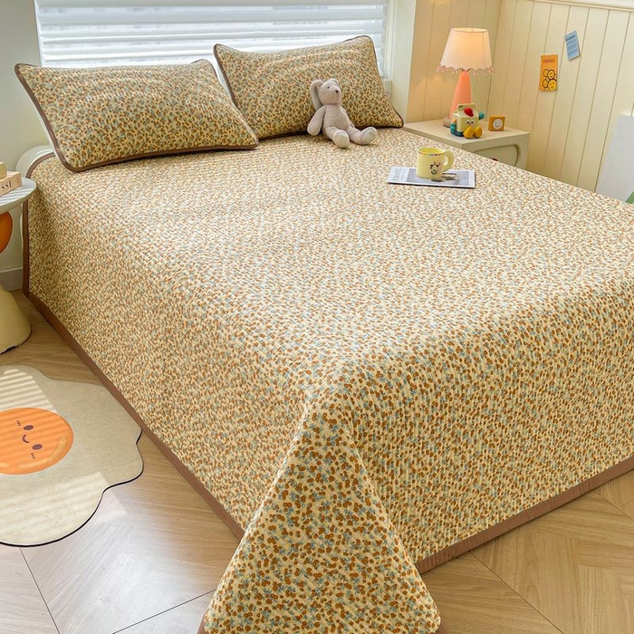 91家纺网 家纺一手货源 找家纺 梵朴 2026新款A类泡芙双层纱云感邹邹纱床盖三件套 暖墙枝