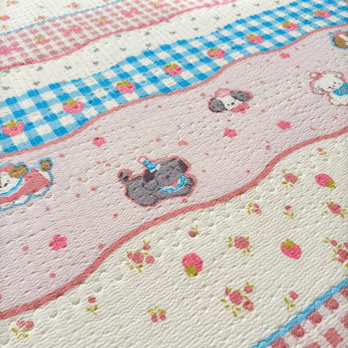 91家纺网 家纺一手货源 找家纺 梵朴 2026新款A类泡芙双层纱云感邹邹纱床盖三件套 快乐小狗