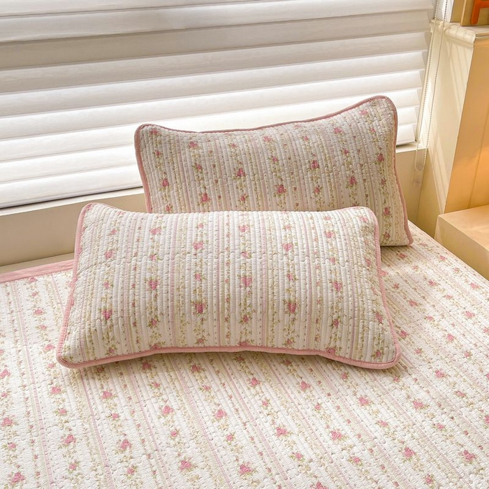 91家纺网 家纺一手货源 找家纺 梵朴 2026新款A类泡芙双层纱云感邹邹纱床盖三件套 春日花语