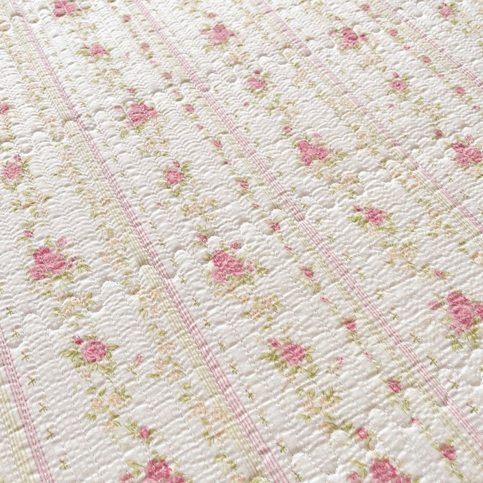 91家纺网 家纺一手货源 找家纺 梵朴 2026新款A类泡芙双层纱云感邹邹纱床盖三件套 春日花语