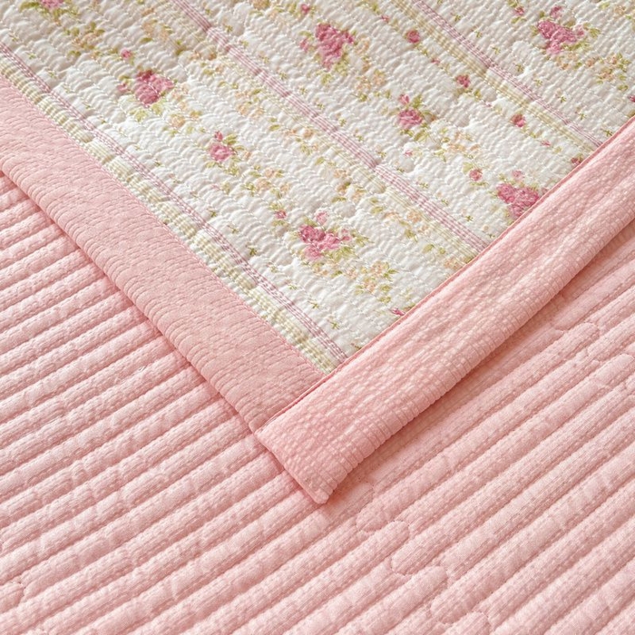 91家纺网 家纺一手货源 找家纺 梵朴 2026新款A类泡芙双层纱云感邹邹纱床盖三件套 春日花语