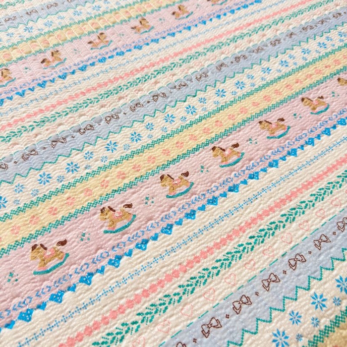 91家纺网 家纺一手货源 找家纺 梵朴 2026新款A类泡芙双层纱云感邹邹纱床盖三件套 费尔岛木马