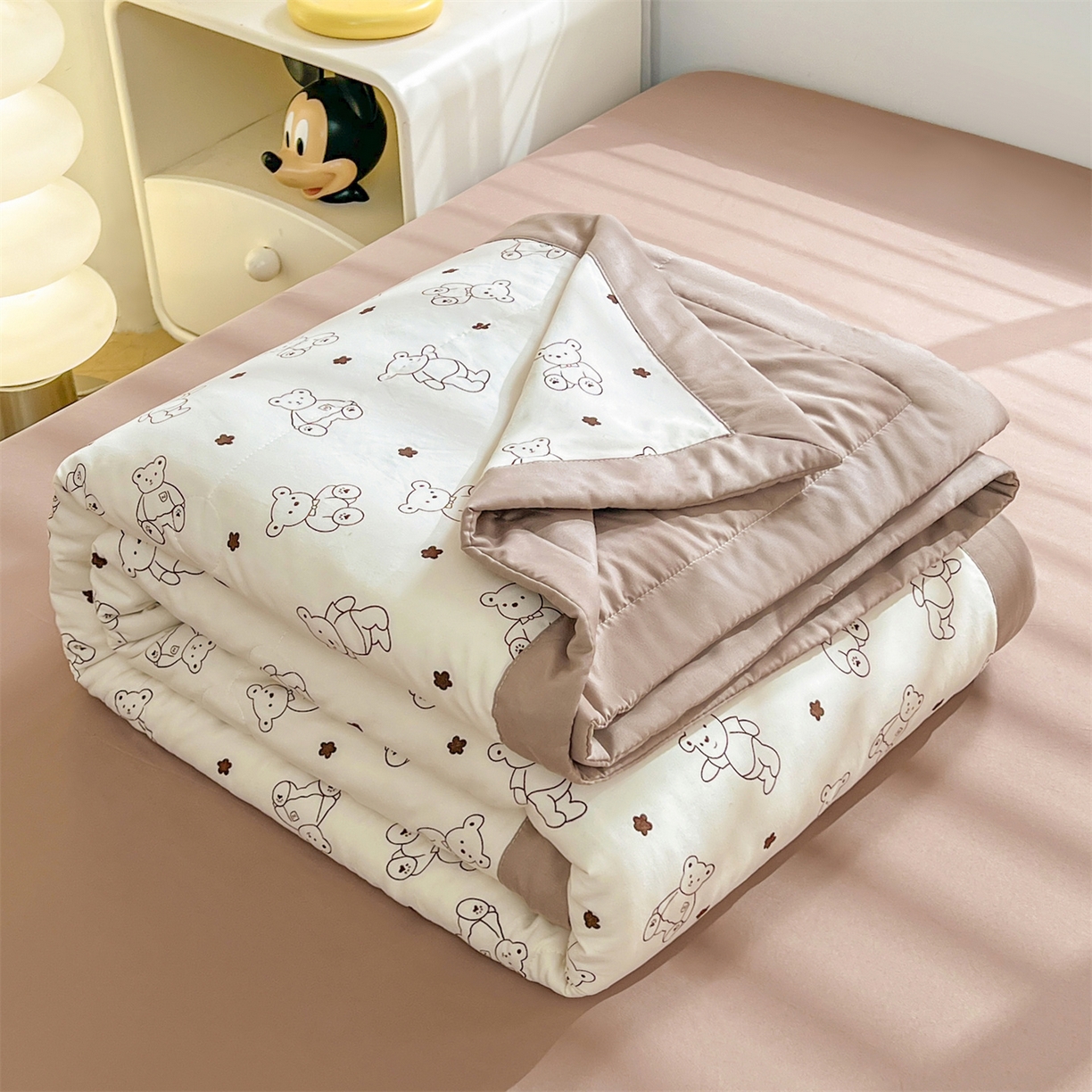 犇牛仓储供应链 2026新款高克重水洗棉印花棉花夏被夏凉被空调被 小熊学院