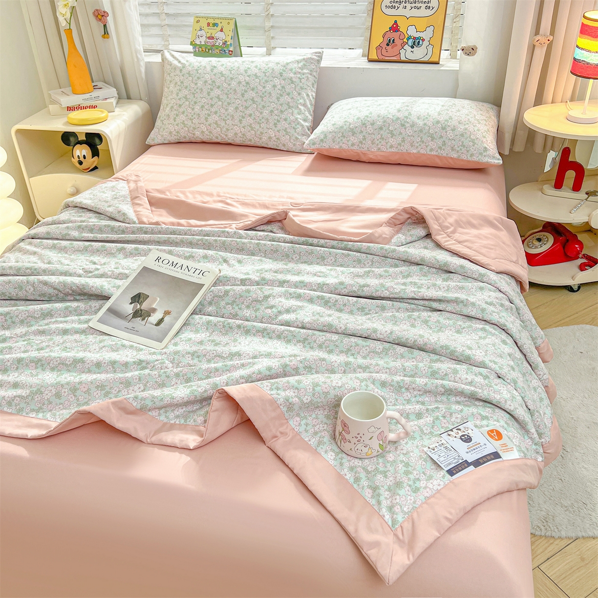 91家纺网 家纺一手货源 找家纺 犇牛仓储供应链 2026新款高克重水洗棉印花棉花夏被夏凉被空调被 春日絮语