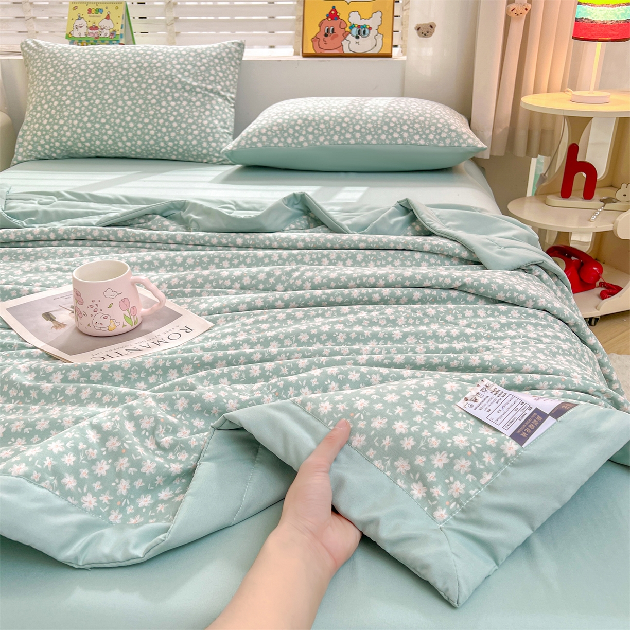 91家纺网 家纺一手货源 找家纺 犇牛仓储供应链 2026新款高克重水洗棉印花棉花夏被夏凉被空调被 朵拉花园