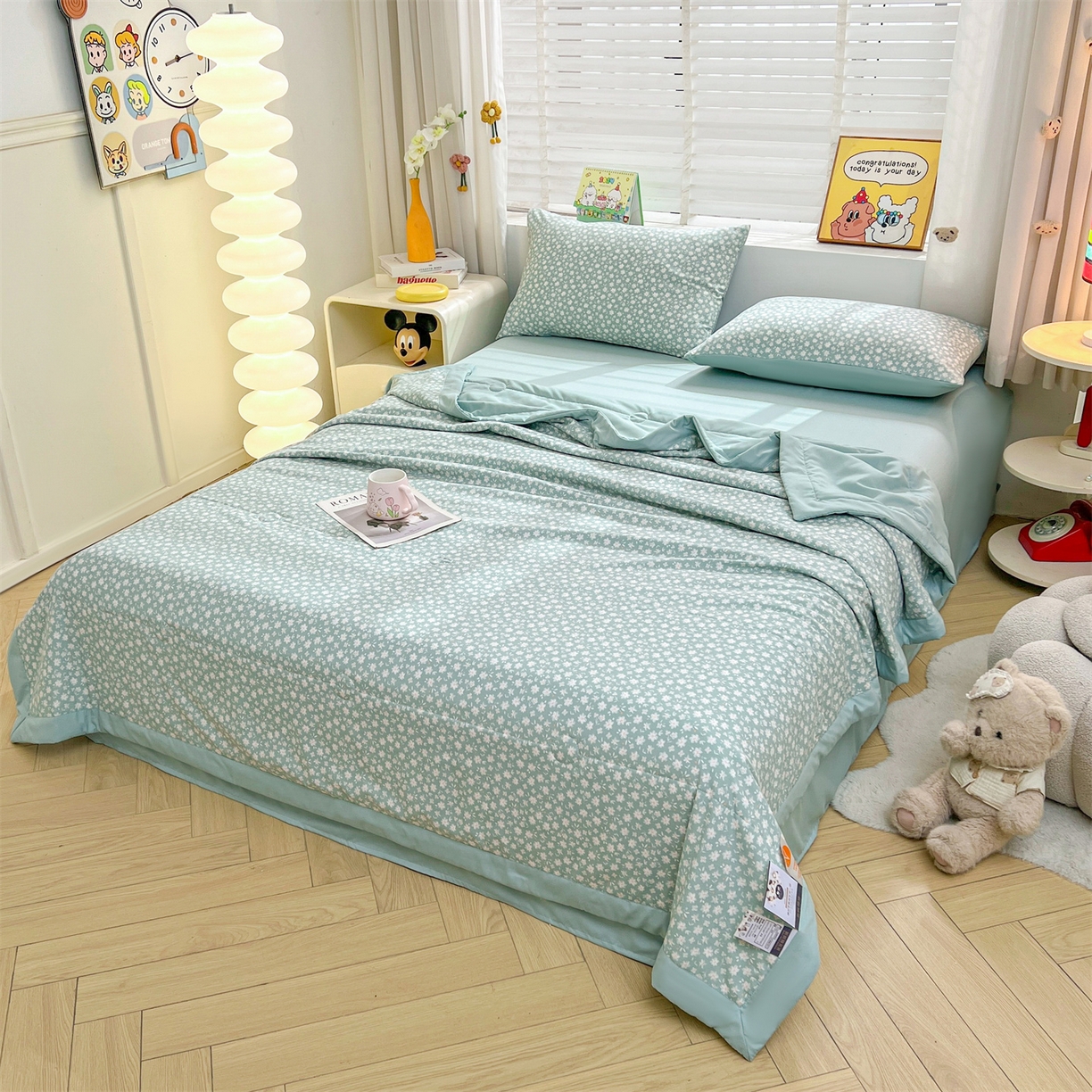 91家纺网 家纺一手货源 找家纺 犇牛仓储供应链 2026新款高克重水洗棉印花棉花夏被夏凉被空调被 朵拉花园