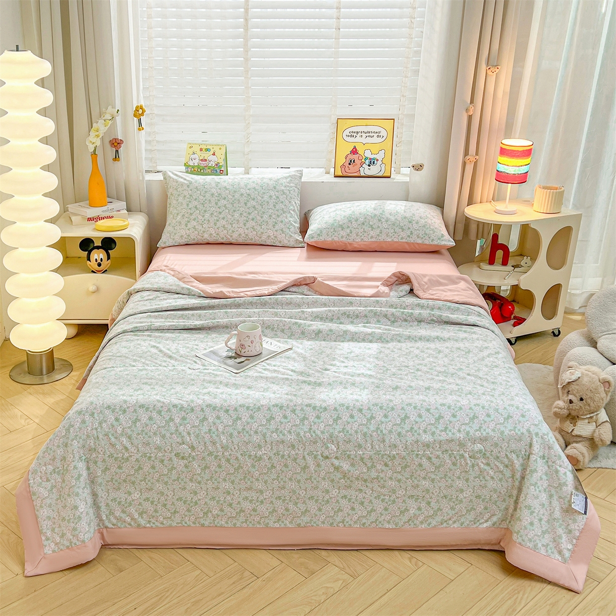 91家纺网 家纺一手货源 找家纺 犇牛仓储供应链 2026新款高克重水洗棉印花棉花夏被夏凉被空调被 春日絮语