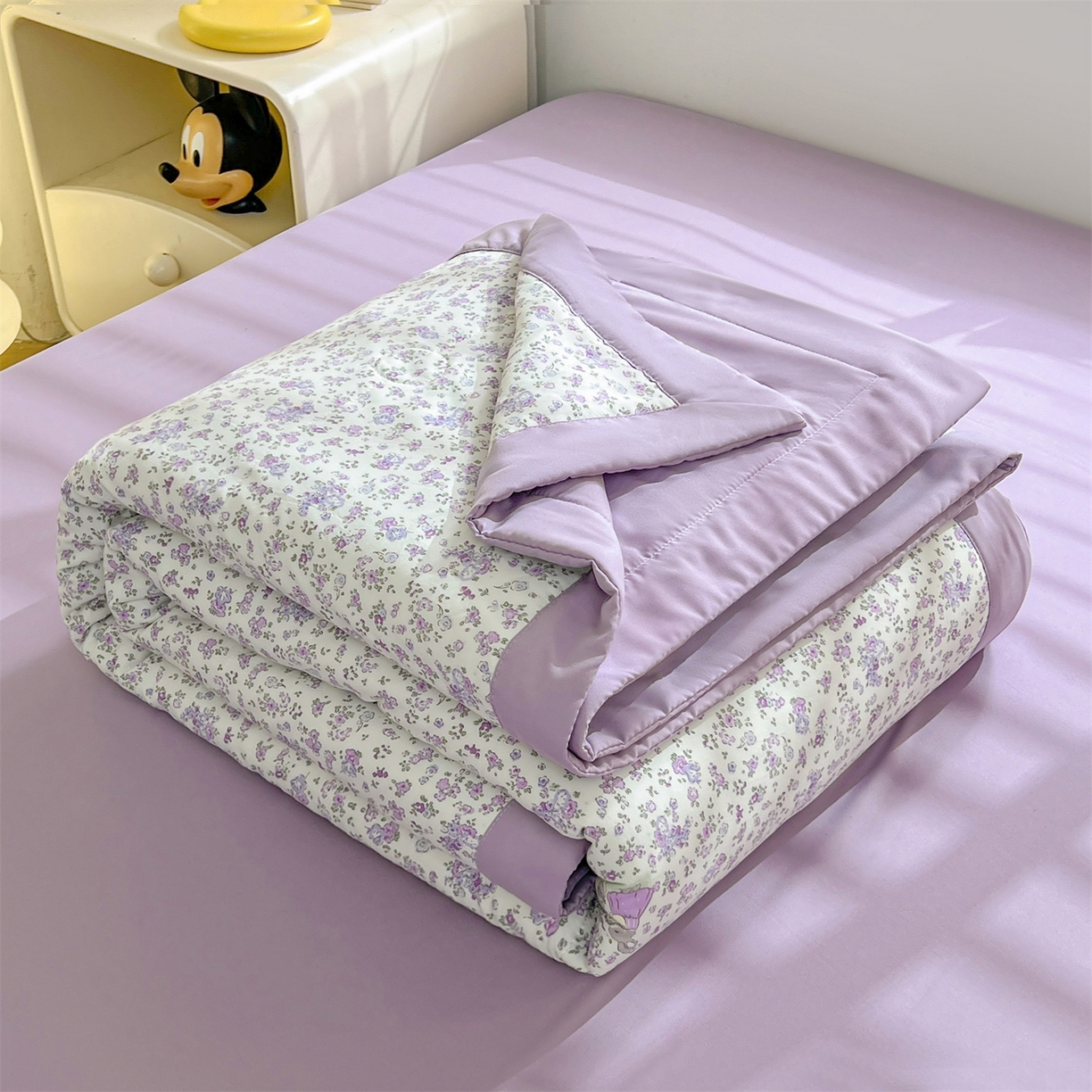 犇牛仓储供应链 2026新款高克重水洗棉印花棉花夏被夏凉被空调被 紫韵花兔