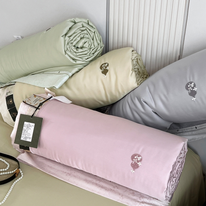 91家纺网 家纺一手货源 找家纺 桂雅居 2026新款东芳茶净--福运绵长工艺夏被被子被芯 组合