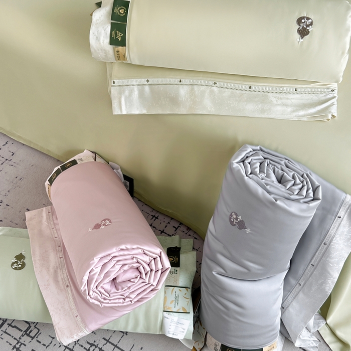 91家纺网 家纺一手货源 找家纺 桂雅居 2026新款东芳茶净--福运绵长工艺夏被被子被芯 组合