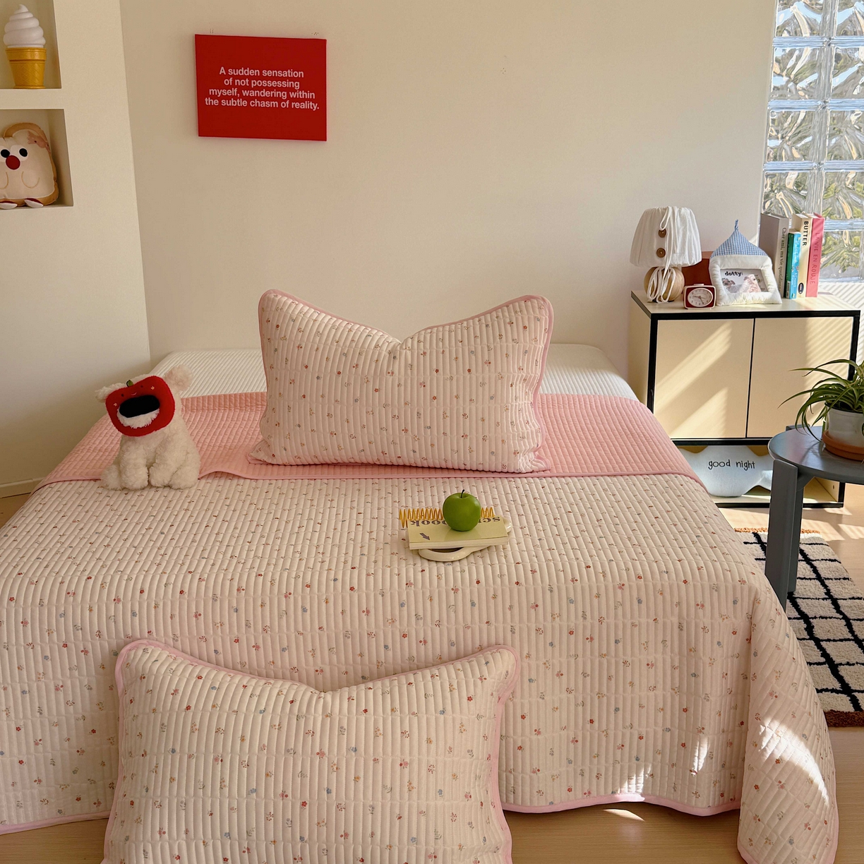 91家纺网 家纺一手货源 找家纺 美乐迪家纺 2026春夏新款水光冰丝床盖夏被夏凉被空调被四件套 彩色小花