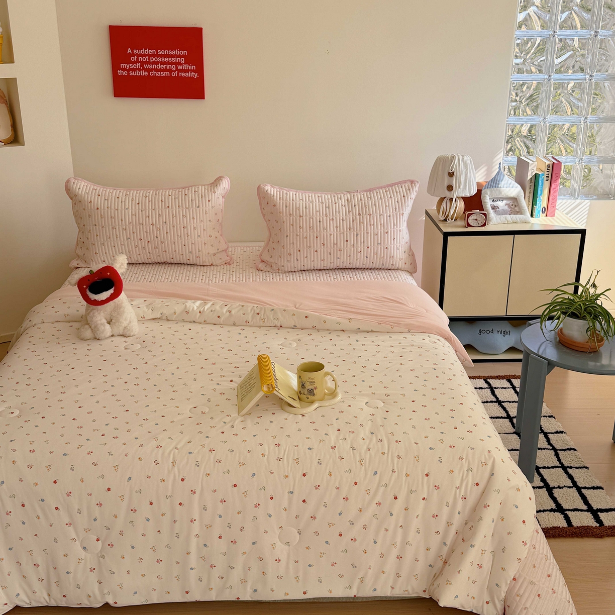 91家纺网 家纺一手货源 找家纺 美乐迪家纺 2026春夏新款水光冰丝床盖夏被夏凉被空调被四件套 彩色小花