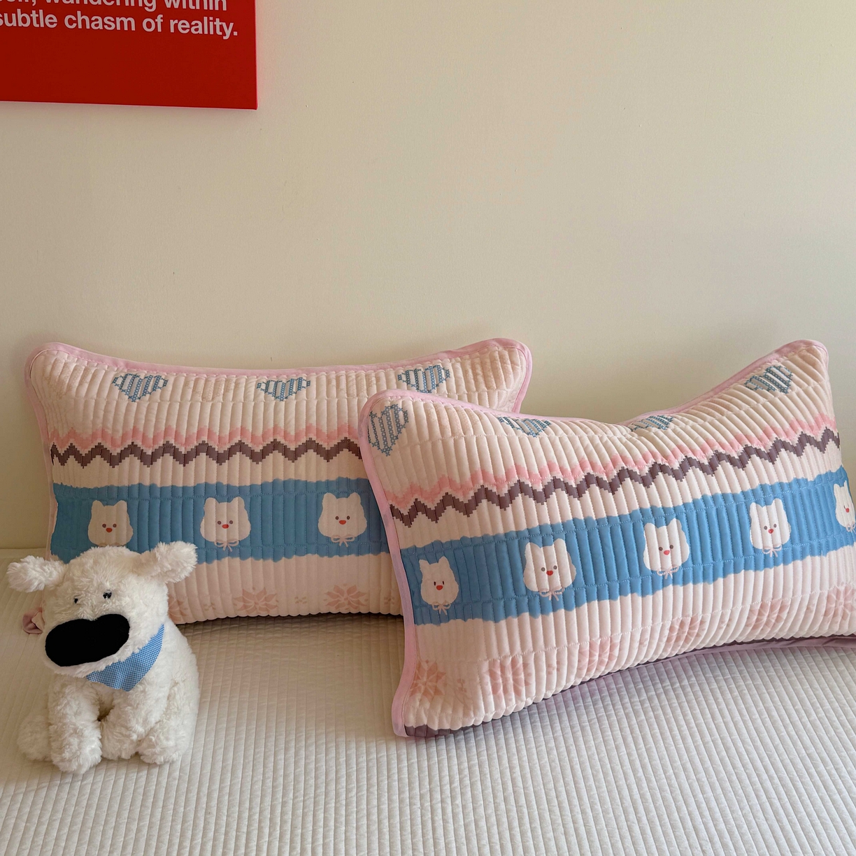 91家纺网 家纺一手货源 找家纺 美乐迪家纺 2026春夏新款水光冰丝床盖夏被夏凉被空调被四件套 粉色费尔岛