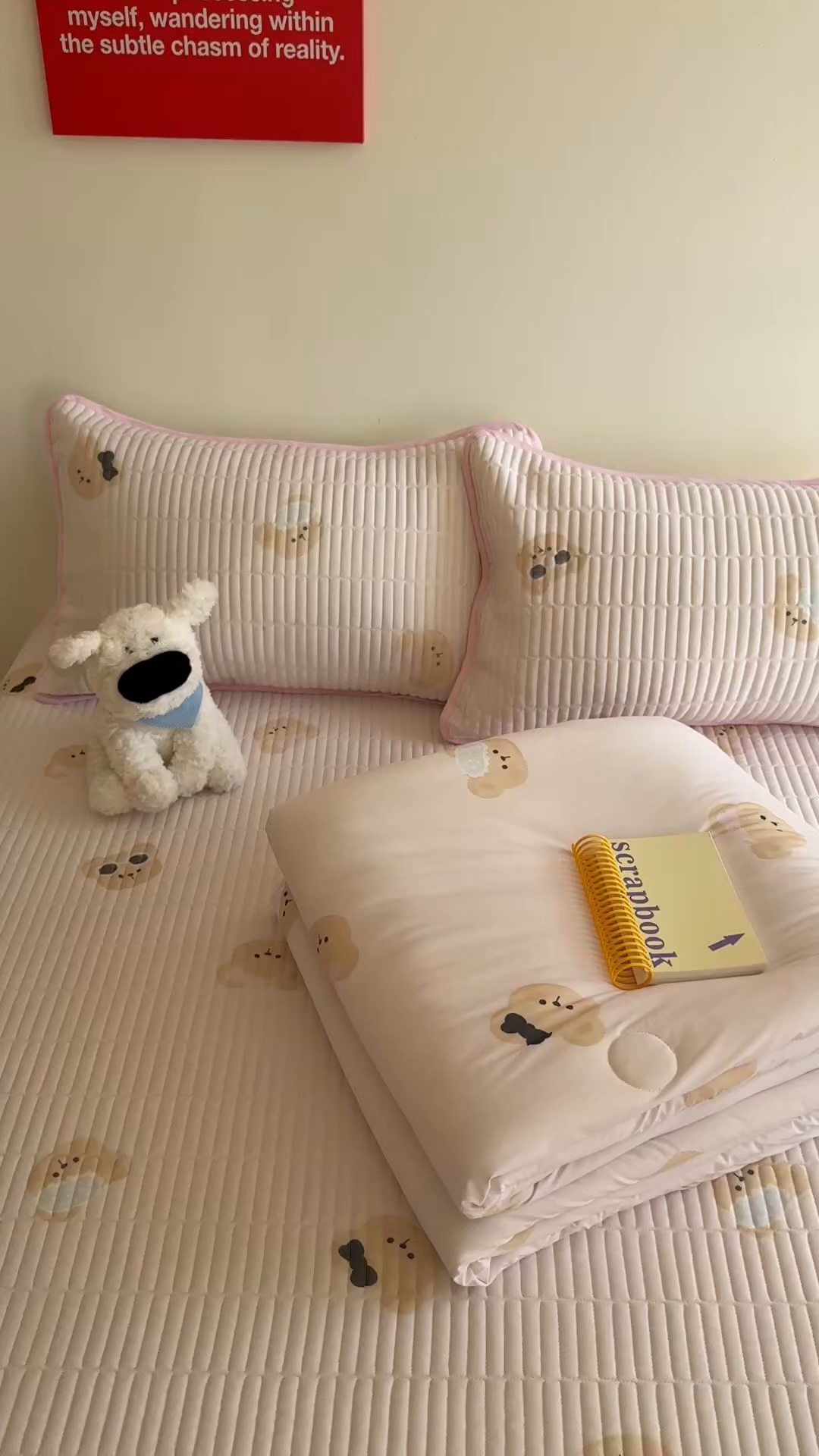 91家纺网 家纺一手货源 找家纺 美乐迪家纺 2026春夏新款水光冰丝床盖夏被夏凉被空调被四件套 粉色小熊