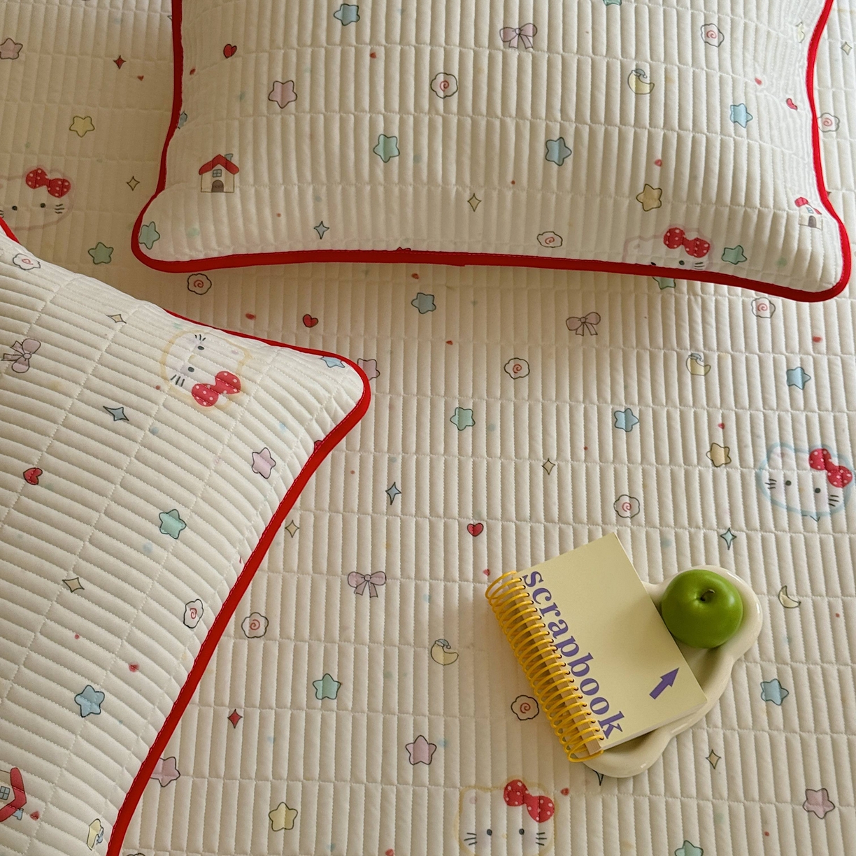 91家纺网 家纺一手货源 找家纺 美乐迪家纺 2026春夏新款水光冰丝床盖夏被夏凉被空调被四件套 星星猫咪